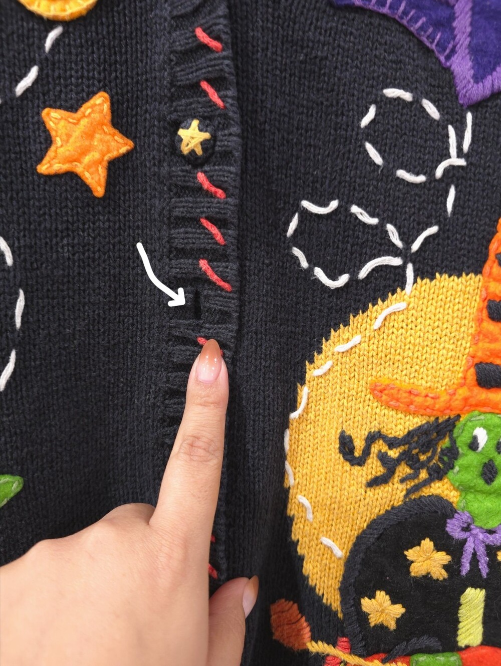 Vtg Vintage Rammie Cotton Blend Halloween Patch Vest, Preloved, Size L - Picture 6 of 13